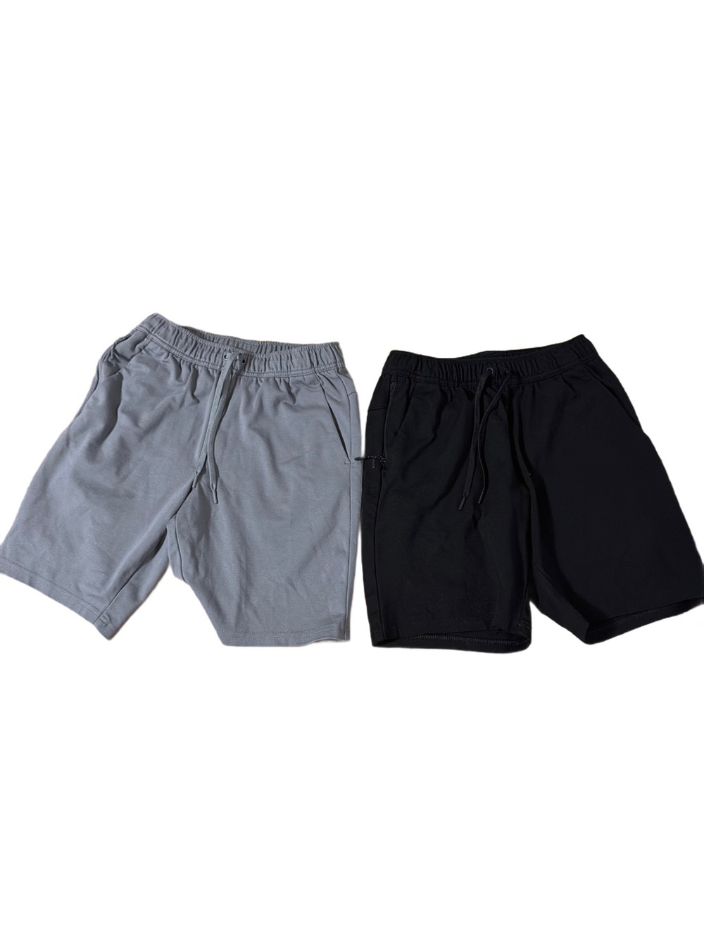 Men's Athletic Drawstring Shorts - Gray & Black Men’s size Small 2 pairs